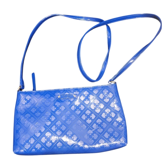 KATE SPADE Emerald Ave Amy Royal Blue Crossbody Patent Leather Bag - Picture 1 of 13